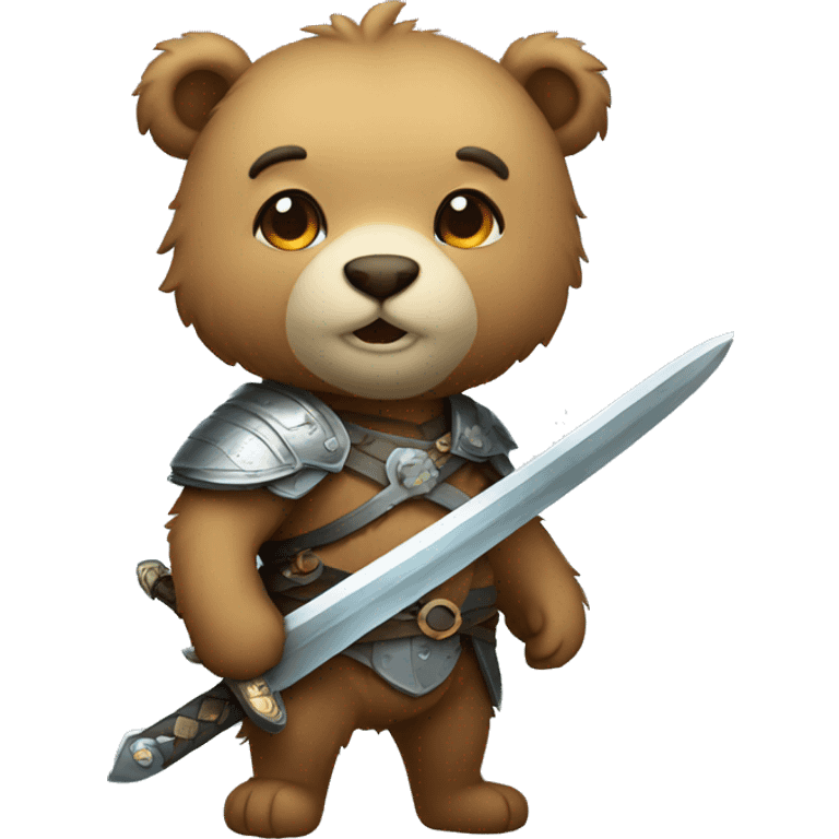 cute bear with sword emoji