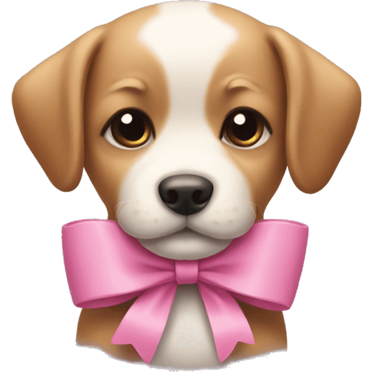 Puppy with a pink bow emoji