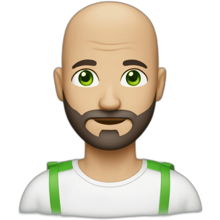 bald man with green eyes and beard emoji