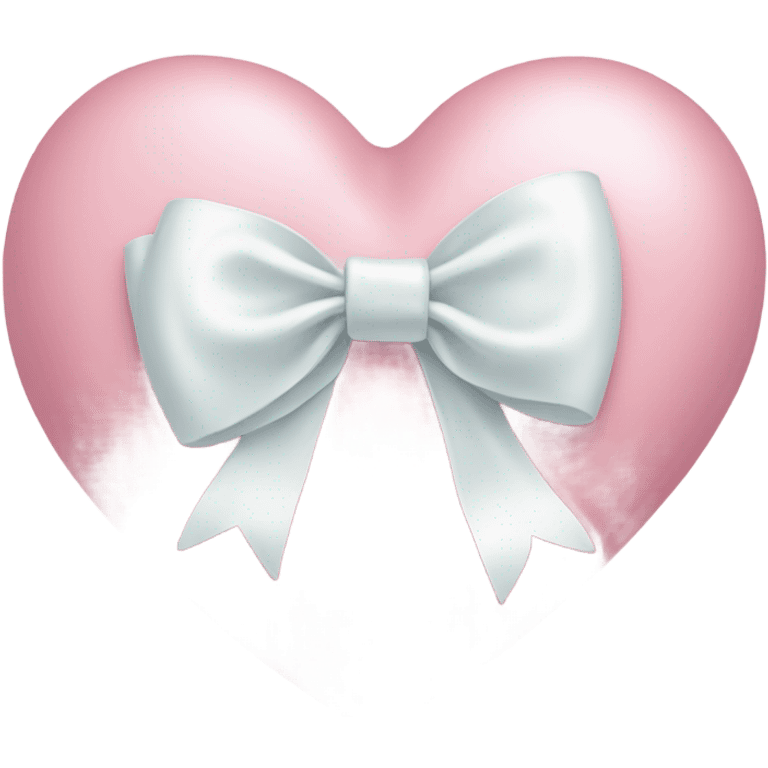 Pastel pink heart with white bow emoji