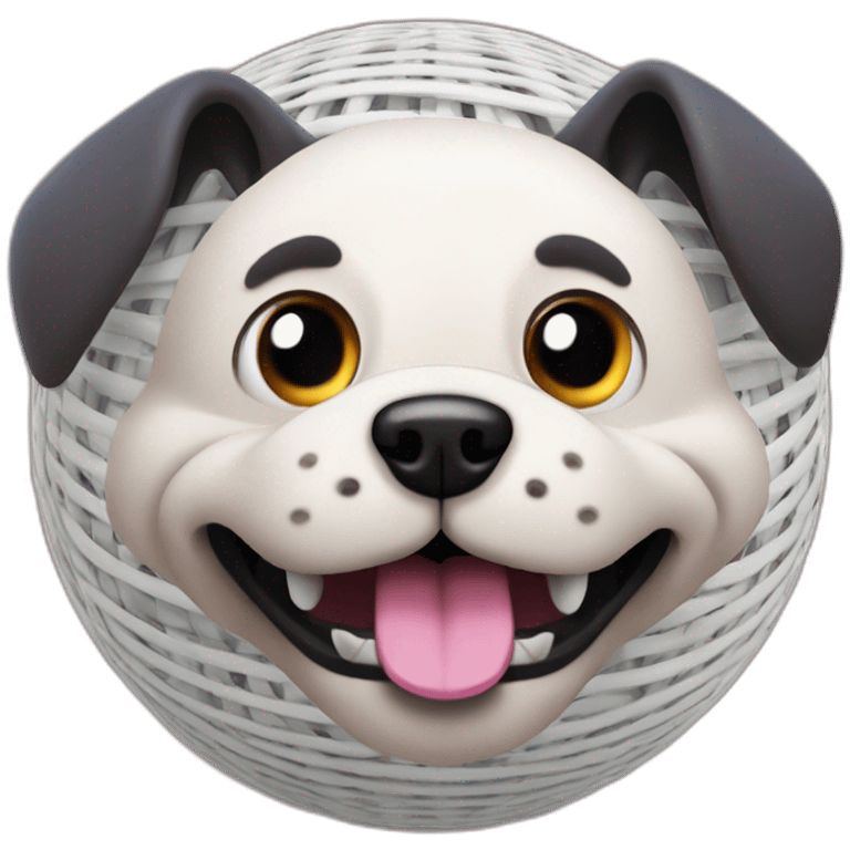 3d sphere with a cartoon dog loom Zoglin skin texture with expressionless eyes emoji