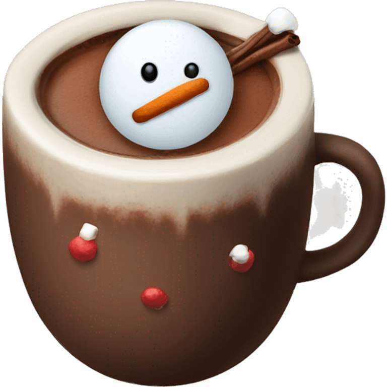 hot chocolate with snowman inside emoji