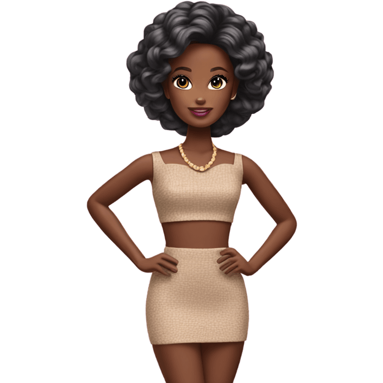 Barbie with dark skin emoji