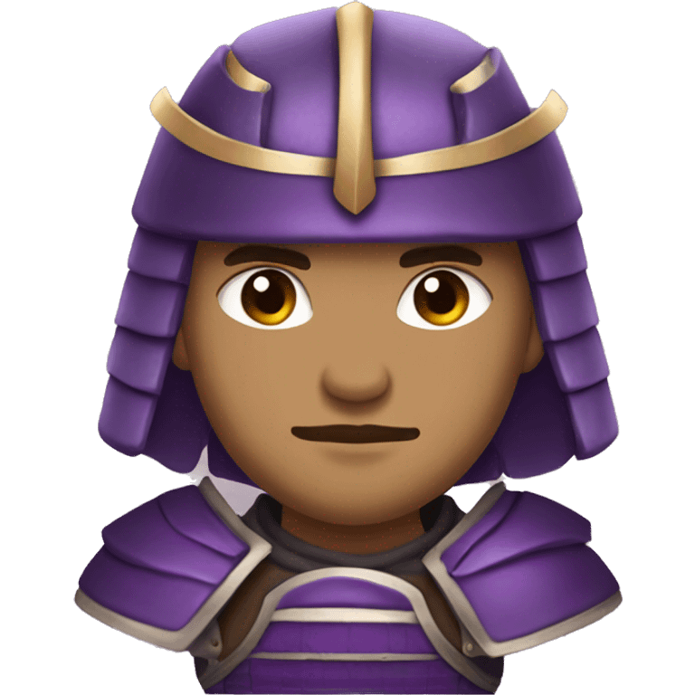 Purple armor samurai. Brown eyes light color skin emoji