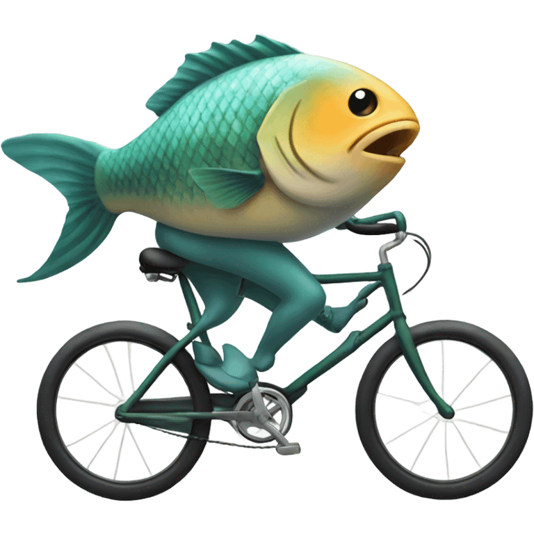 Fish riding a bicycle emoji