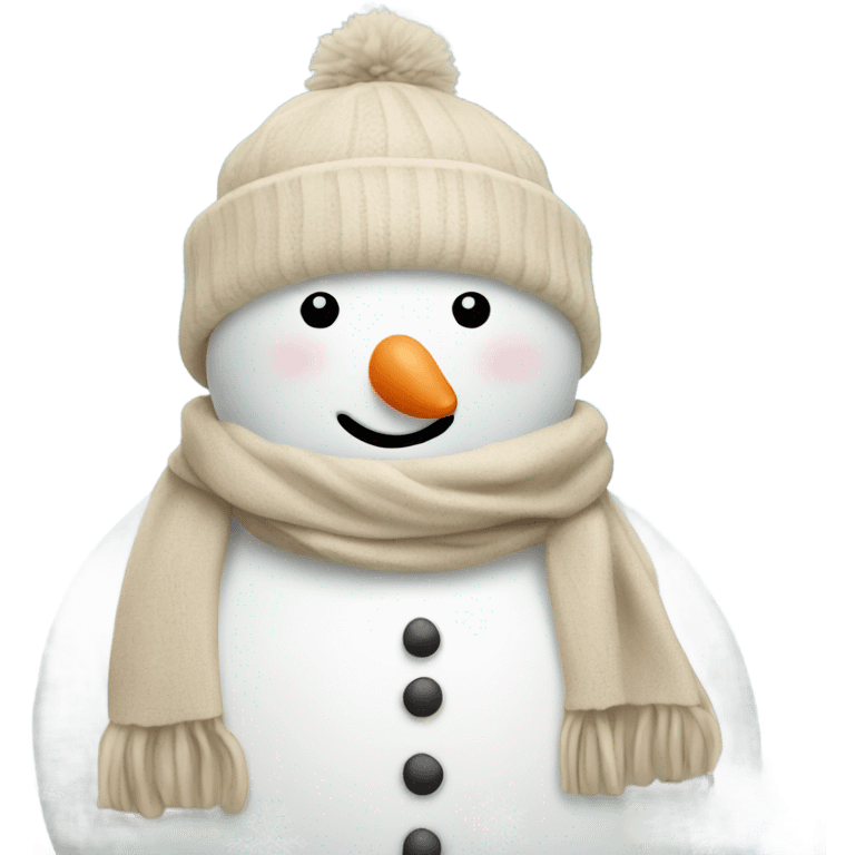 Snowman with beige scarf  emoji