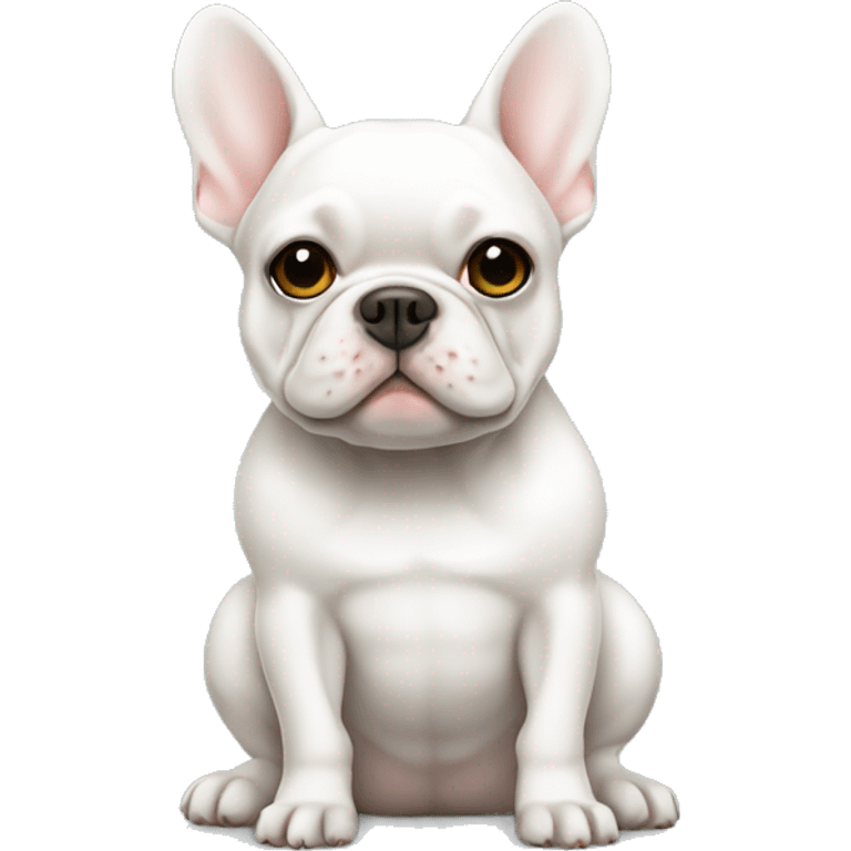 White Frenchie sitting emoji