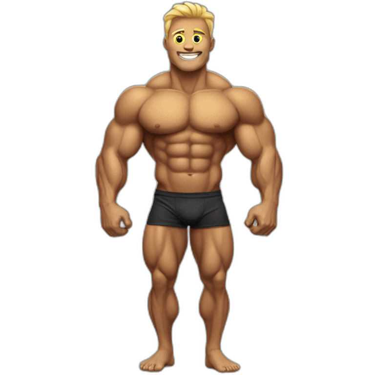 Bodybuilder with caterpillar legs emoji