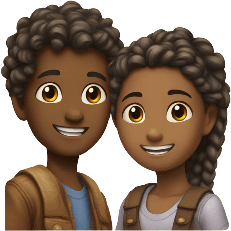 girl and boy portrait emoji