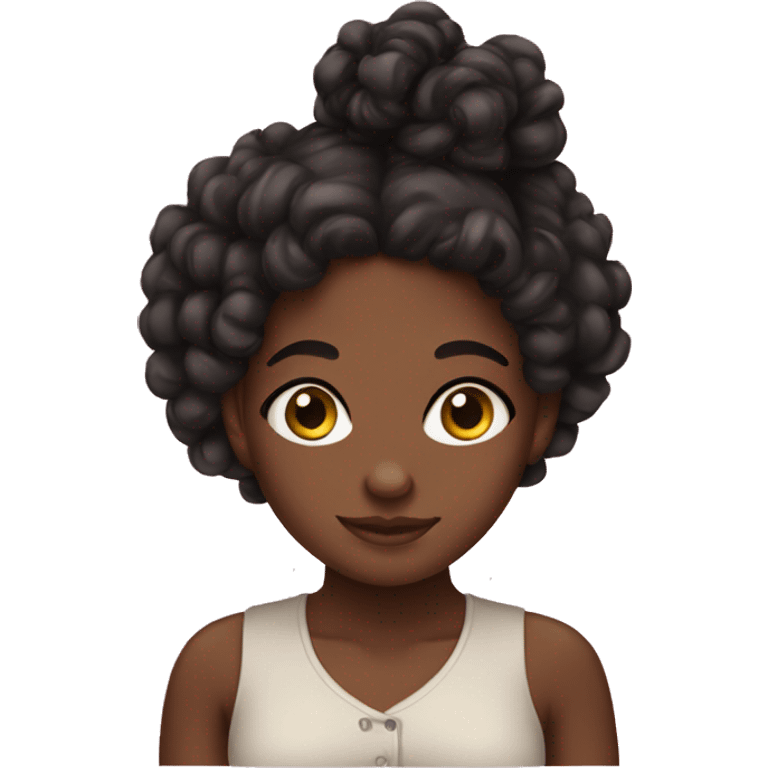 Black girl with curly buns emoji