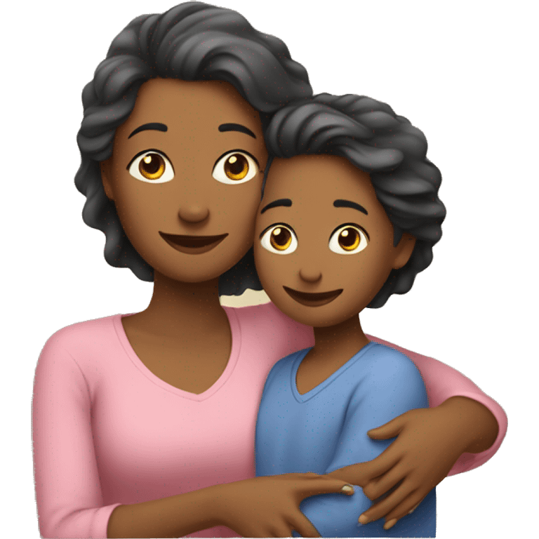 Mom and daughter hugging emoji