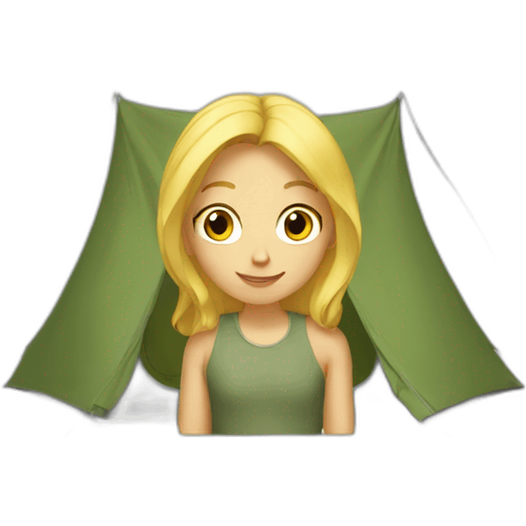 Blond girl in Tent emoji