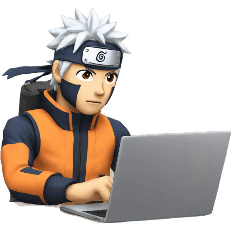 naruto coding with laptop emoji