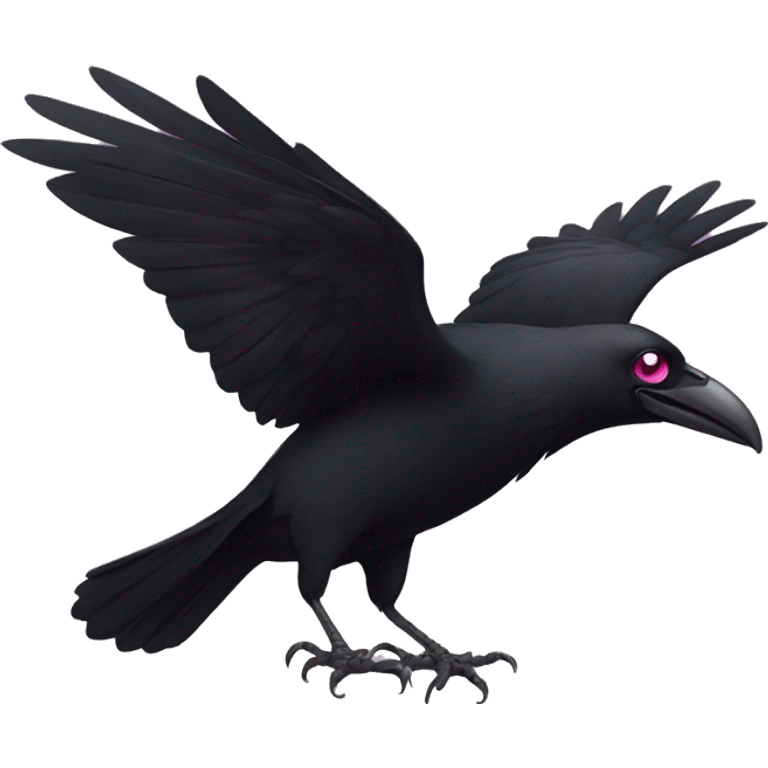 crow with pink eyes flying to me  emoji