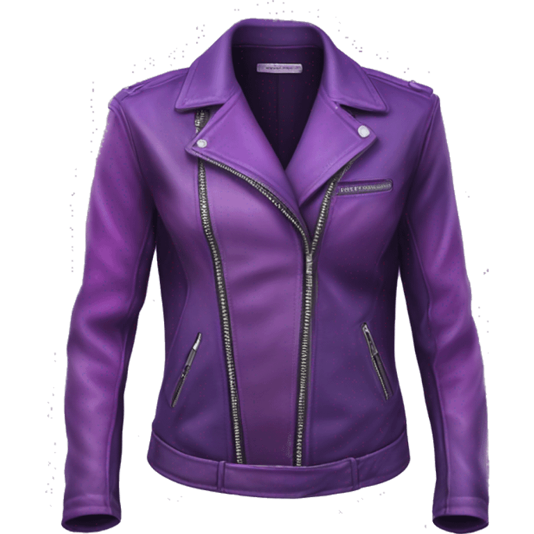 Realistic isolated side view of a light purple to dark purple ombre open leather fashion jacket. emoji