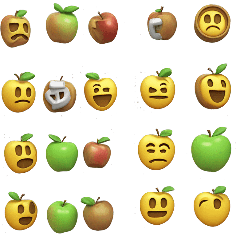 toon 3D rendered, game coin apple icon emoji