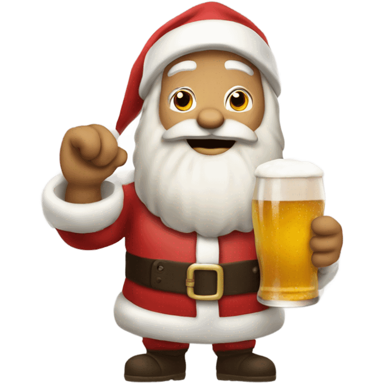 Santa with a beer emoji