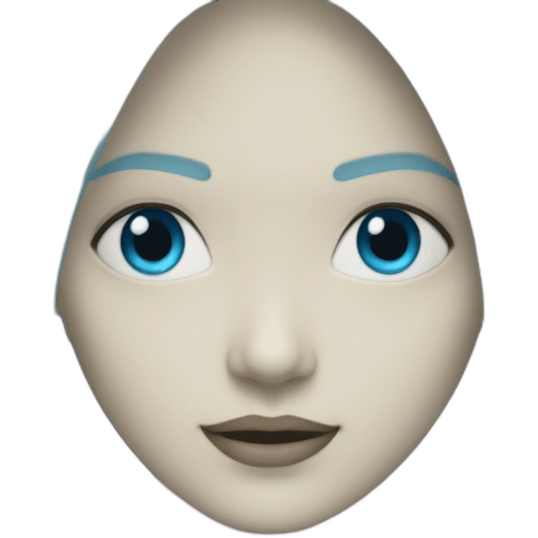 Blue cortana hologram face emoji