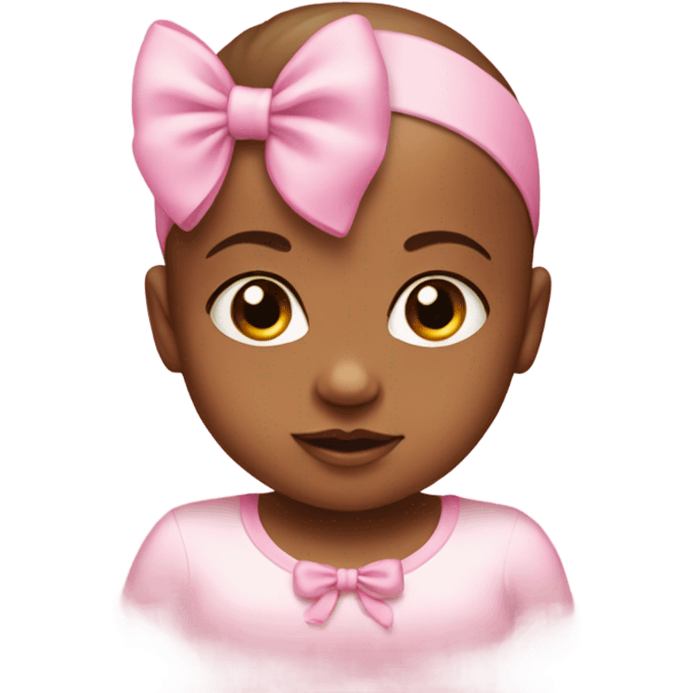 baby with pink bow headband emoji