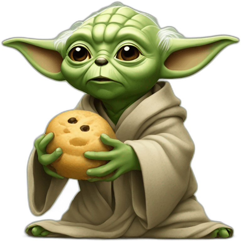 Yoda qui mange un dog emoji