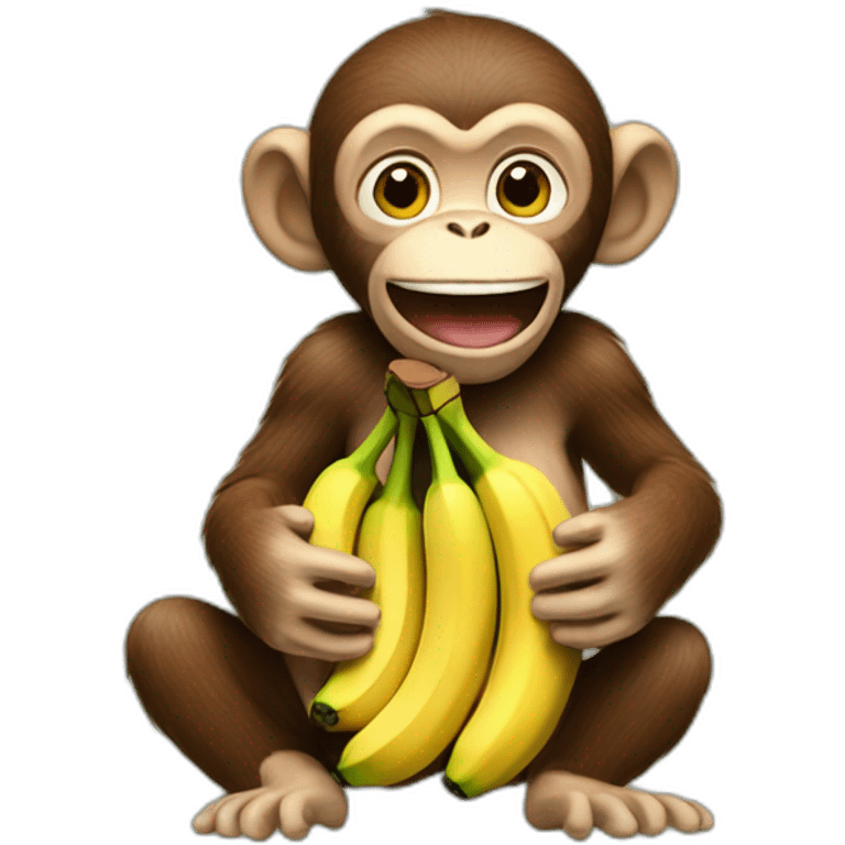 Monkey holding 7 bananas emoji