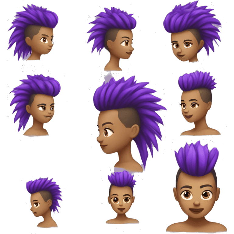 Purple Mohawk on girl light skin  emoji