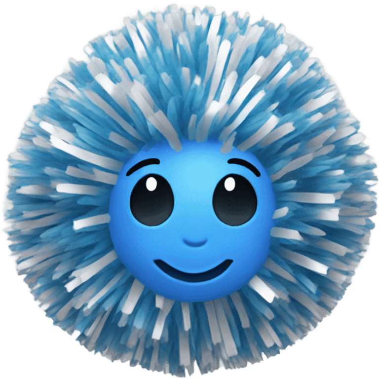 blue and silver pom pom for cheerleading emoji