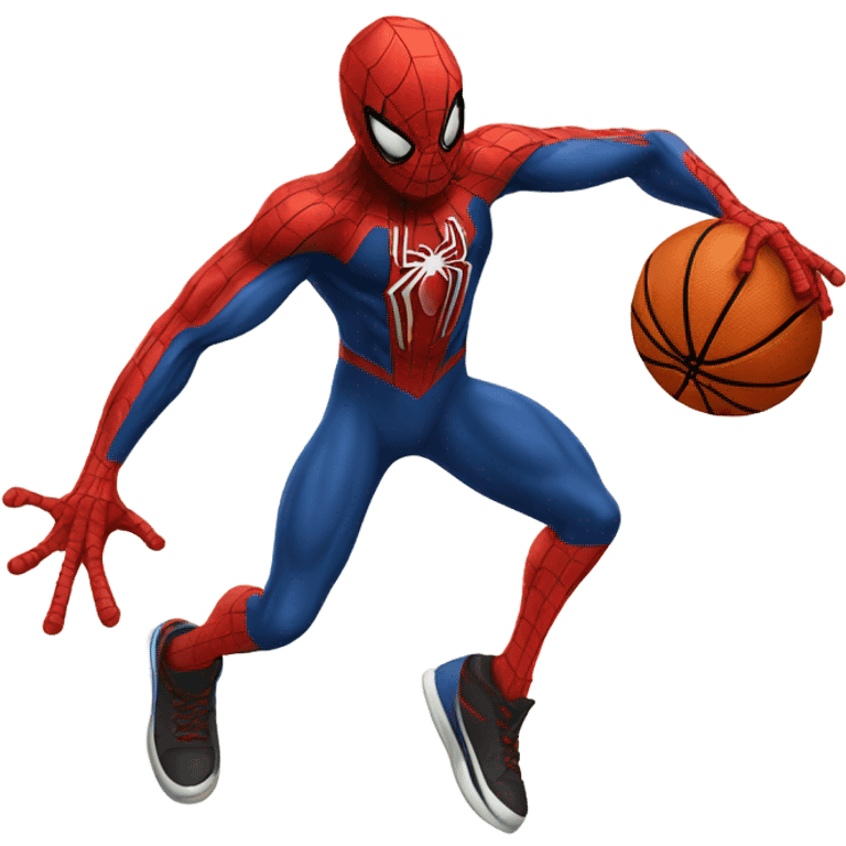 Spiderman playing basketball emoji