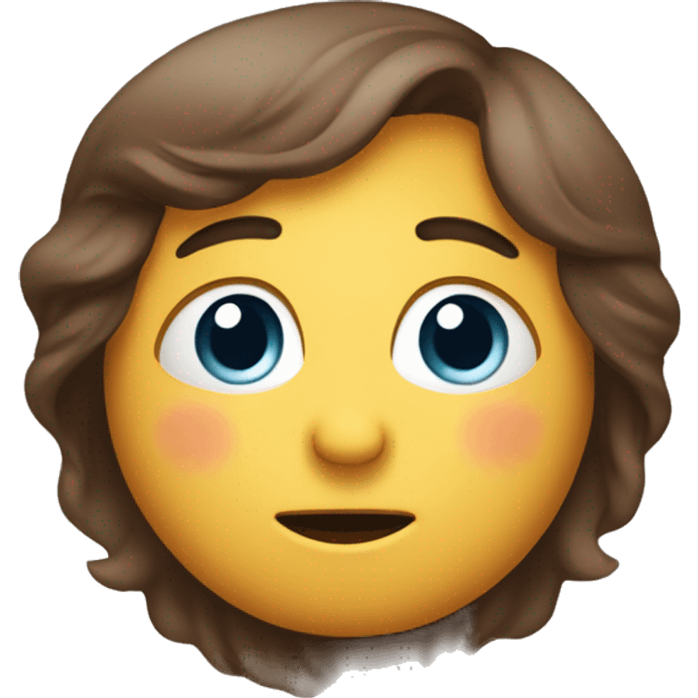 Emoji face with a soft, gentle smile expressing deep sadness and understanding; soulful eyes slightly lowered to convey empathy and inner depth emoji