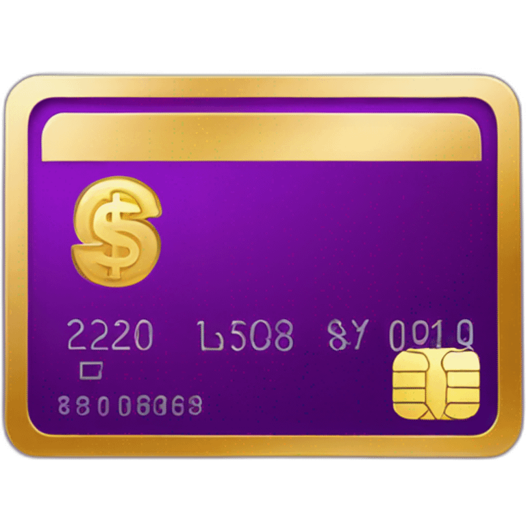 Dark Purple Credit card with huge golden euro sign emoji