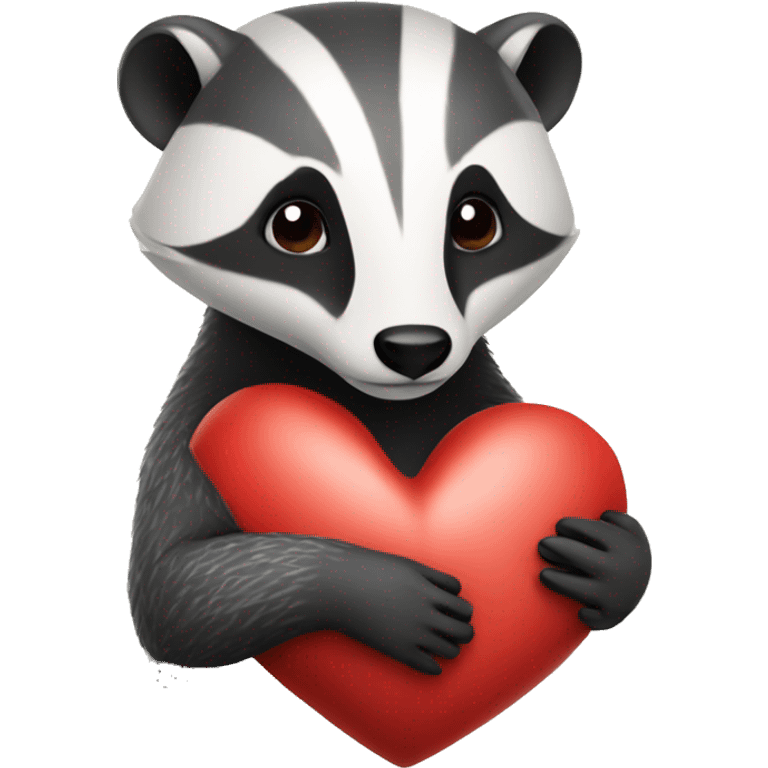 EUROPEAN BADGER HOLDING A HEART emoji