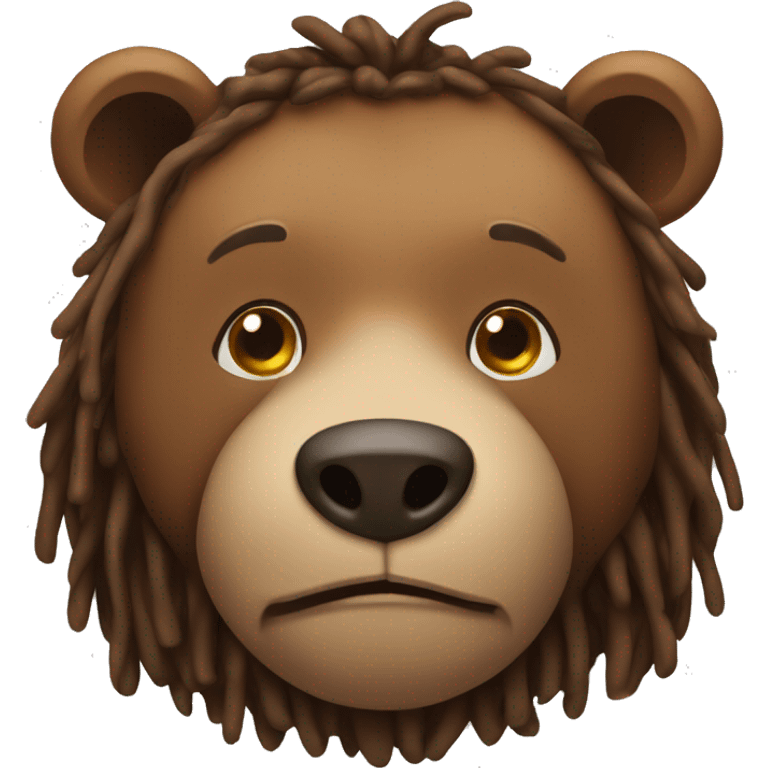 A brown bear with honey and dreads emoji