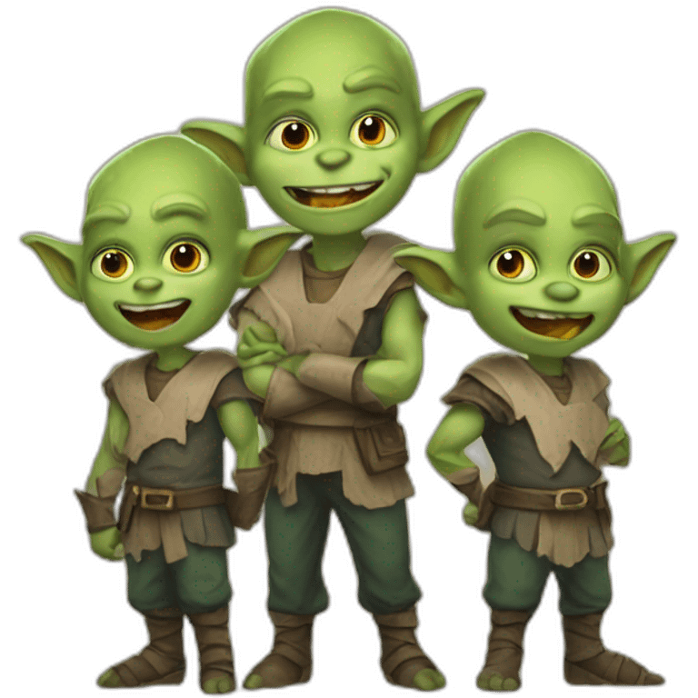 Three goblins in university emoji