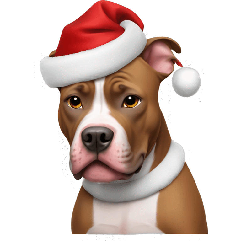 Pitbull wearing Santa outfit emoji