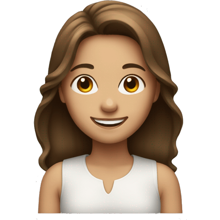 smiling girl with brown hair emoji