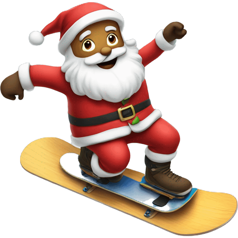 Santa Claus on a snowboard emoji