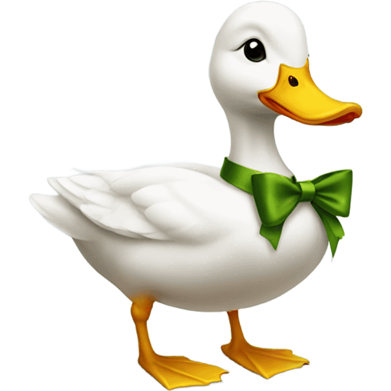 White duck with a bow emoji