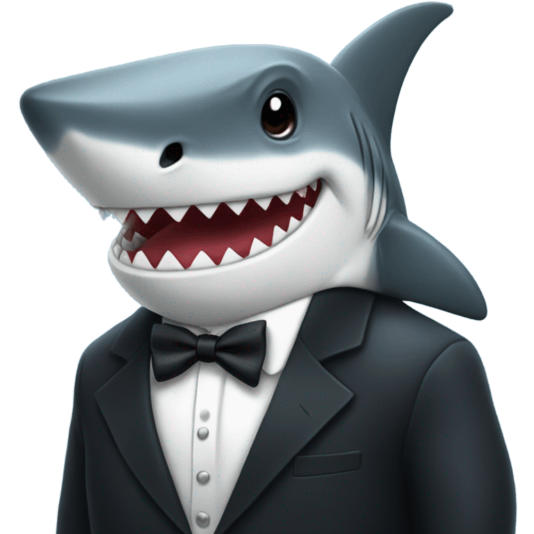 Shark wearing a tuxedo  emoji