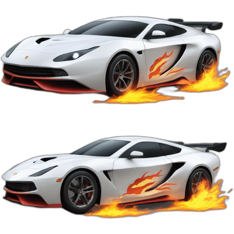 super mega fast ultra car with flames faster than lightning emoji