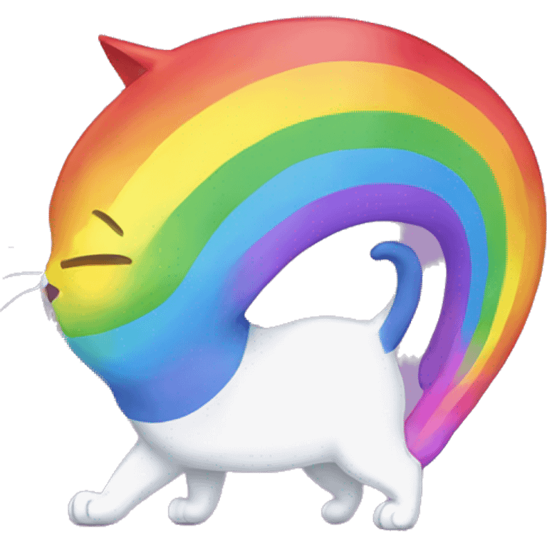 rainbow cat shooting rainbow from his butt emoji