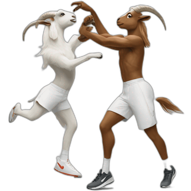 Two Dancing goats in Nike sportswear emoji