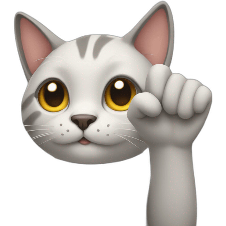 Cat with hear hand emoji