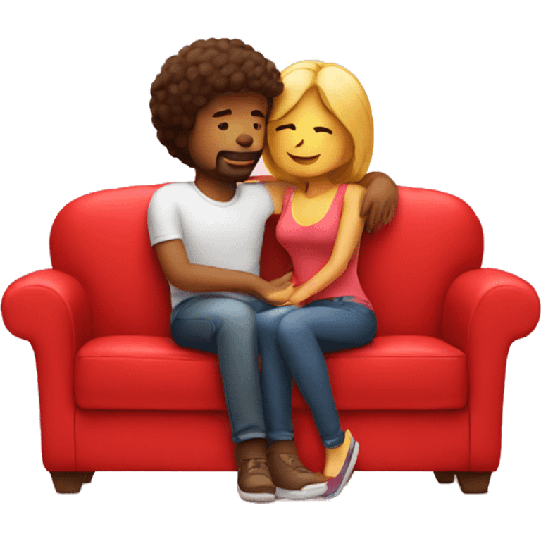 Lovers on red couch emoji