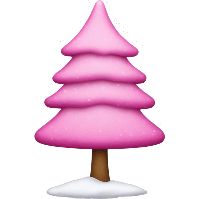 pink christmas tree with snow emoji