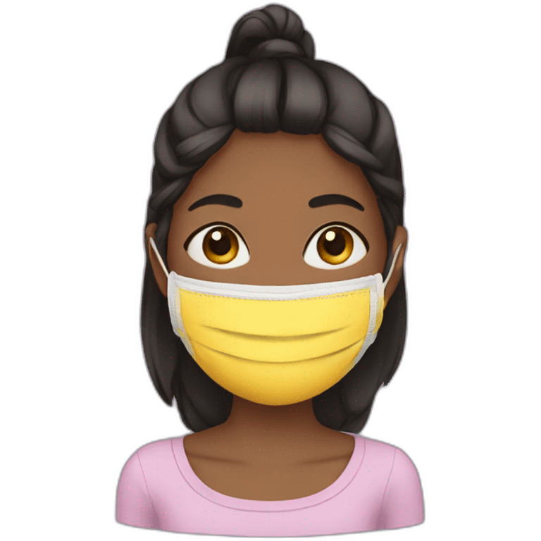 a girl put on mask emoji