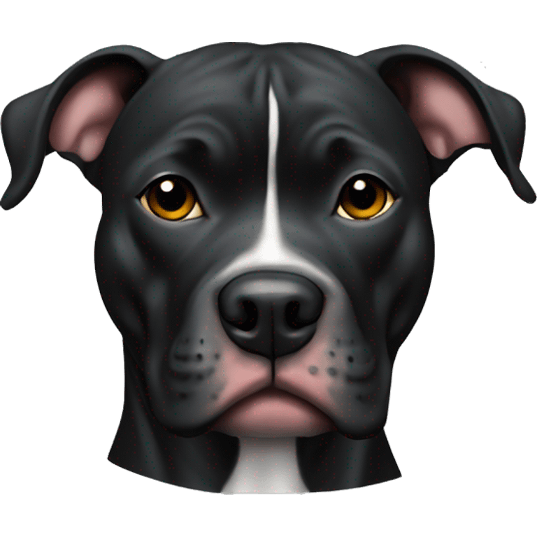 All Black pitbull with a thinking face emoji