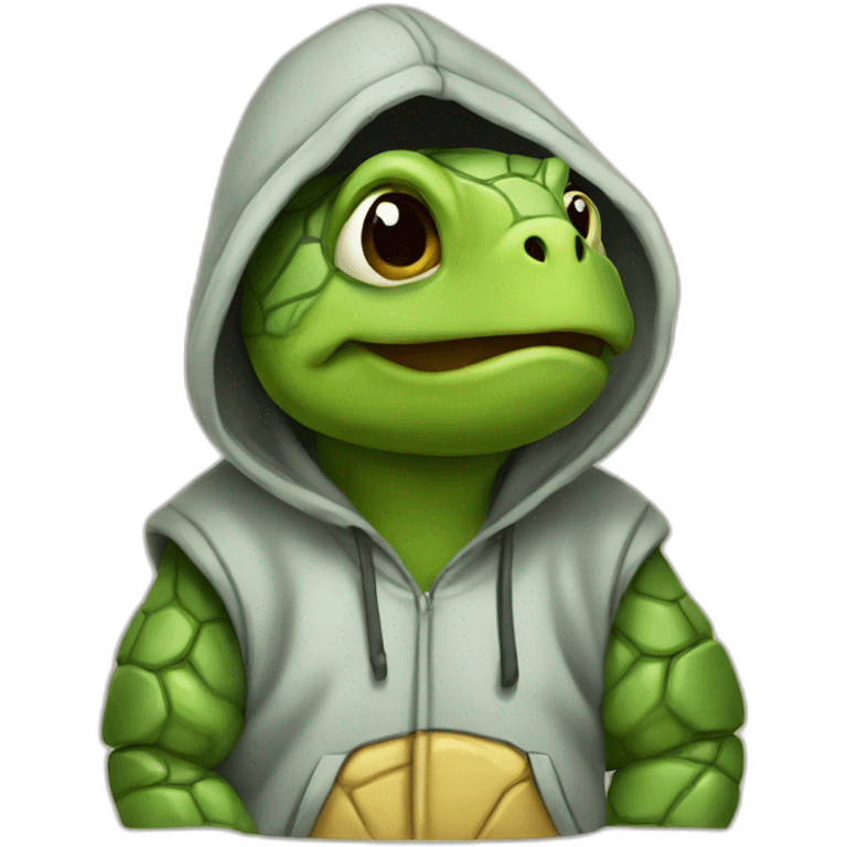 Turtle wearing a hoodie  emoji