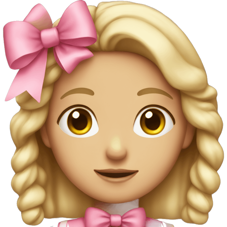 A girl with a pink bow emoji