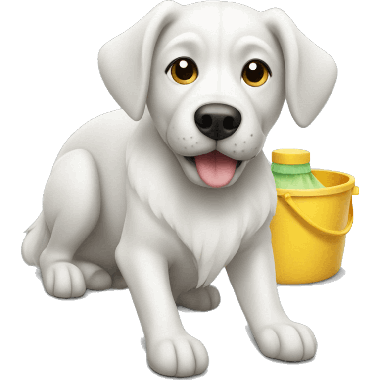 Dog cleaning emoji