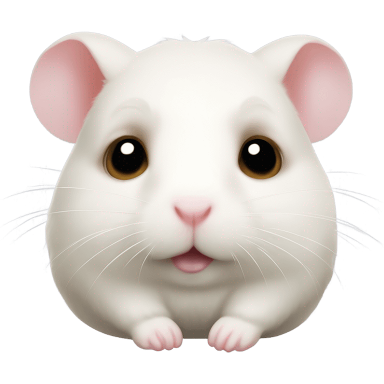 cute japanese kawaii art of white hamster emoji